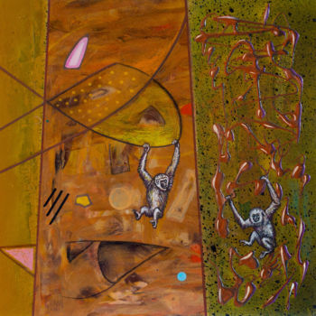 Malerei mit dem Titel "Exploring The Unkno…" von Nikita Grazhevskiy, Original-Kunstwerk, Acryl Auf Holzplatte montiert