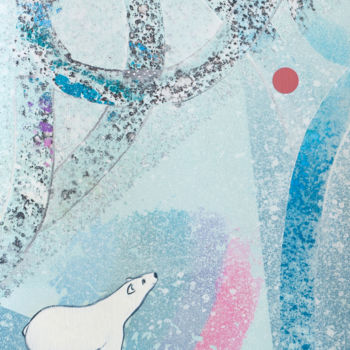 Malerei mit dem Titel "Above the Arctic Ci…" von Nikita Grazhevskiy, Original-Kunstwerk, Acryl Auf Holzplatte montiert