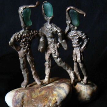 Sculptuur getiteld "Fest Noz lunatik" door Venner Fanch, Origineel Kunstwerk, Metalen