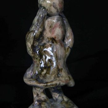 Skulptur mit dem Titel "enfant jouant" von Venner Fanch, Original-Kunstwerk, Terra cotta