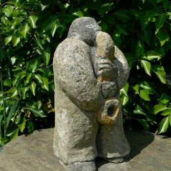 Sculpture titled "JAZZMAN EN SOLO" by Venner Fanch, Original Artwork, Stone