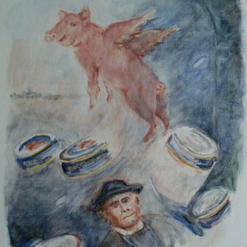 Painting titled "Hommage au paté" by Venner Fanch, Original Artwork, Oil