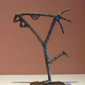 Sculpture titled "Crazy bird on the r…" by Grant Preston, Original Artwork, Bronze
