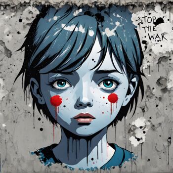 Arts numériques intitulée "STOP WAR #1" par Graphicnoir, Œuvre d'art originale, Image générée par l'IA