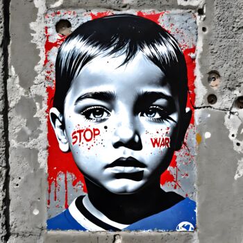 Digital Arts titled "STOP WAR #2" by Graphicnoir, Original Artwork, AI generated image