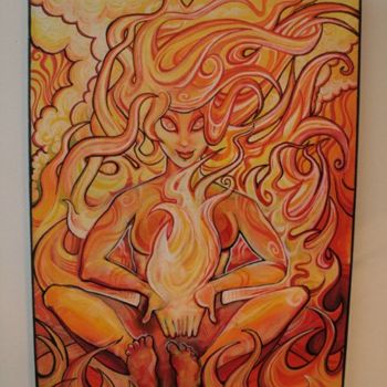 Peinture intitulée "le feu" par Odul09, Œuvre d'art originale