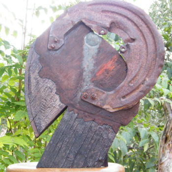 Sculpture titled "çà va dérouiller !" by Gérard Amat, Original Artwork, Wood