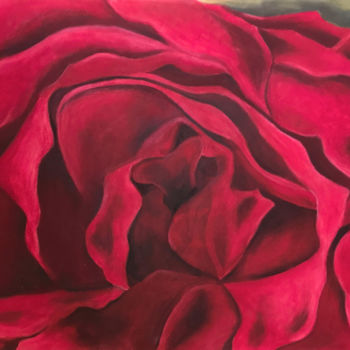 Painting titled "rose rouge.jpg" by Gratiana Joanna, Original Artwork, Pastel