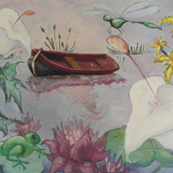 Картина под названием "lo-spirito-del-lago-" - Graziano Dalla Cà, Подлинное произведение искусства