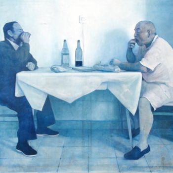 Pittura intitolato "Macario e Giovanni" da Antonio Graziano, Opera d'arte originale