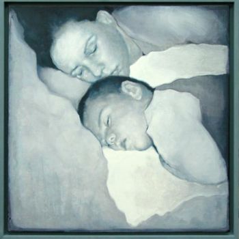 Painting titled "Hijo y madre" by Antonio Graziano, Original Artwork