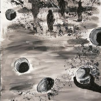 Pittura intitolato "Bolle oscure" da Graziella Dettori, Opera d'arte originale, Acrilico