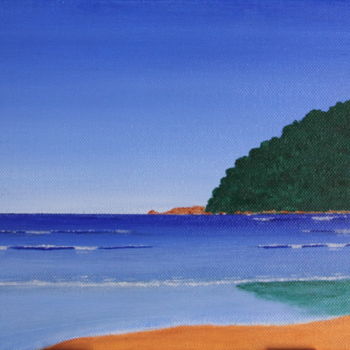 Peinture intitulée "Une plage" par Graziella Féron, Œuvre d'art originale, Acrylique