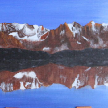 Peinture intitulée "Lac de Montagne" par Graziella Féron, Œuvre d'art originale, Acrylique
