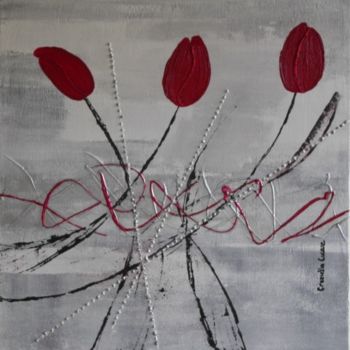 Painting titled "Valse de Tulipes" by Graziella Cacace, Original Artwork