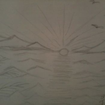 Drawing titled "PAYSAGE MARIN..." by Grazianna G..., Original Artwork, Pencil