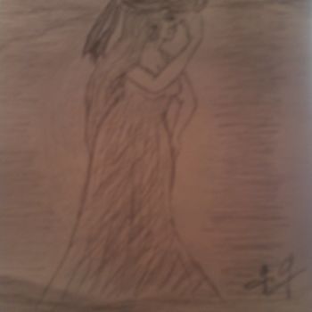 Drawing titled "FEMME SOLITAIRE...L…" by Grazianna G..., Original Artwork, Pencil