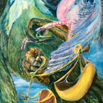 Peinture intitulée "Ptaki" par Grazyna Hajewski, Œuvre d'art originale, Huile