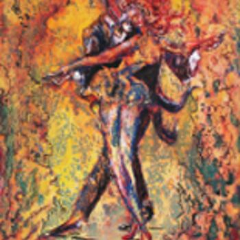Painting titled "dance" by Grazyna Hajewski, Original Artwork, Oil