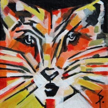 Peinture intitulée "Fox" par Sylvie Penet, Œuvre d'art originale, Acrylique