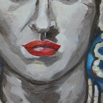 Ζωγραφική με τίτλο "Portrait 2" από Sylvie Penet, Αυθεντικά έργα τέχνης, Ακρυλικό