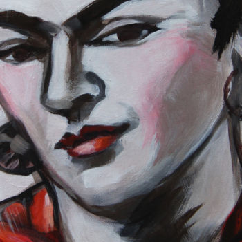 Painting titled "Frida, Portrait 3" by Sylvie Penet, Original Artwork, Acrylic