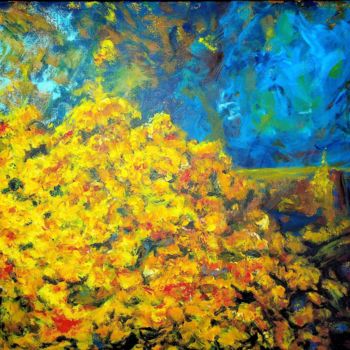 Painting titled "Blue and yellow, nu…" by Greg Grefenstette, Original Artwork, Acrylic