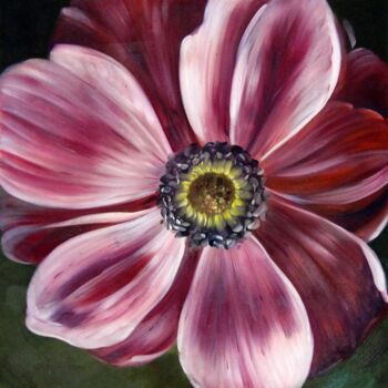 Painting titled "Decorative flower 0…" by Greg Leander, Original Artwork, Acrylic Mounted on Wood Stretcher frame