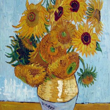 Pittura intitolato "Vencent Van Gogh 40…" da Greg Leander, Opera d'arte originale, Olio