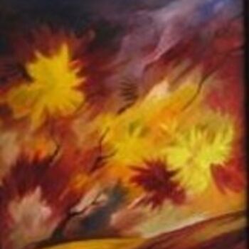 Painting titled "Autumn trees" by Gregory Borin, Original Artwork