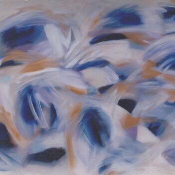 Painting titled "Blue Cascade" by Gregg Simpson, Original Artwork, Acrylic Mounted on Wood Stretcher frame