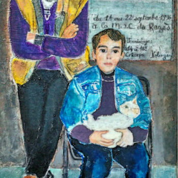 Peinture intitulée "Père et Fils exposi…" par Grégoire Koboyan (Cricorps), Œuvre d'art originale, Huile