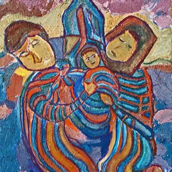 Peinture intitulée "Un enfant séparé" par Grégoire Koboyan (Cricorps), Œuvre d'art originale, Huile