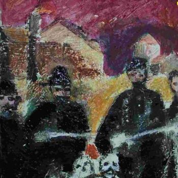 Картина под названием "Massacre des Arméni…" - Grégoire Koboyan (Cricorps), Подлинное произведение искусства, Масло
