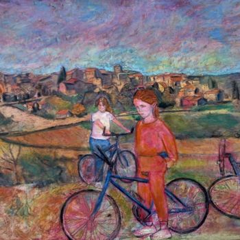 Painting titled "Enfants de Bellegar…" by Grégoire Koboyan (Cricorps), Original Artwork, Oil