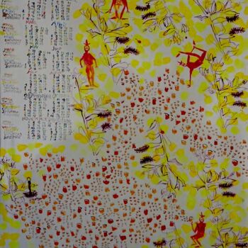 Peinture intitulée "2077-B Acacia aneura" par Grégoire Koutsandréou, Œuvre d'art originale, Acrylique Monté sur Châssis en b…