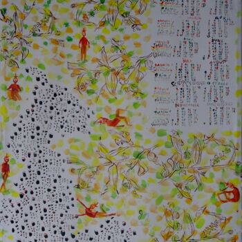 Malerei mit dem Titel "2165 -B Acacia faun…" von Grégoire Koutsandréou, Original-Kunstwerk, Acryl Auf Keilrahmen aus Holz mo…