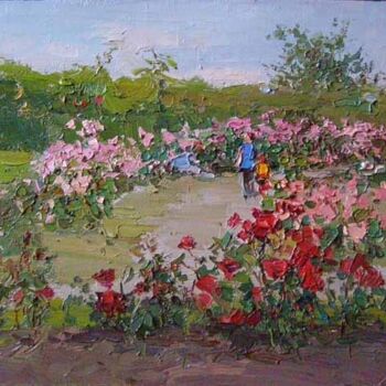 Peinture intitulée "Rose-garden" par Gregory Gamaley, Œuvre d'art originale, Huile
