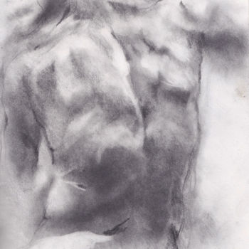 Drawing titled "dos statue" by Grégory Geng, Original Artwork, Pencil