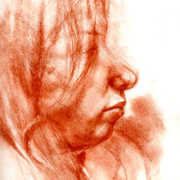 Drawing titled "portrait" by Grégory Geng, Original Artwork, Pencil