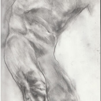 Drawing titled "etude nu masculin 4" by Grégory Geng, Original Artwork, Pencil