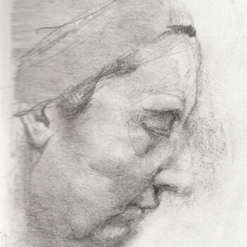 Drawing titled "portrait1" by Grégory Geng, Original Artwork, Pencil