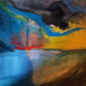 "Sunset" başlıklı Tablo Grégory Geng tarafından, Orijinal sanat, Mürekkep