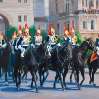 Картина под названием "The Royal Horseguard" - Gregory L Wilhelmi, Подлинное произведение искусства, Масло
