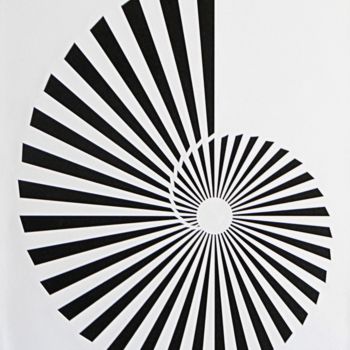 Colagens intitulada "Spirale (n°1)" por Grégory Lejeune, Obras de arte originais, Decoupages