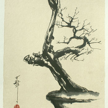 Painting titled "bonsai" by Grégory Cortecero, Original Artwork