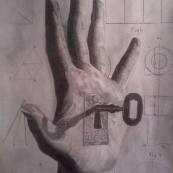 Disegno intitolato "The key hand" da Greg'S Drawings, Opera d'arte originale