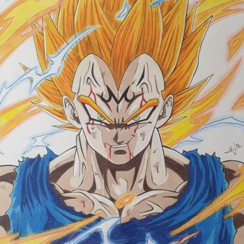 Drawing titled "Majin Vegeta" by Melodias Art, Original Artwork, Pencil