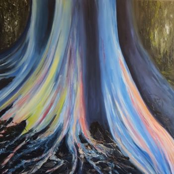 Pintura intitulada "L’arbre bleu" por Valérie Gremmo, Obras de arte originais, Acrílico