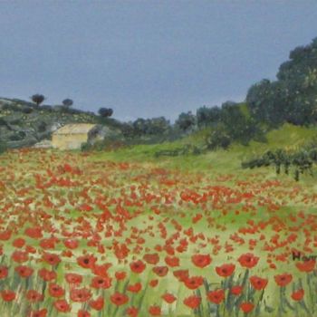Painting titled "Couleurs de Provence" by Valérie Gremmo, Original Artwork, Oil